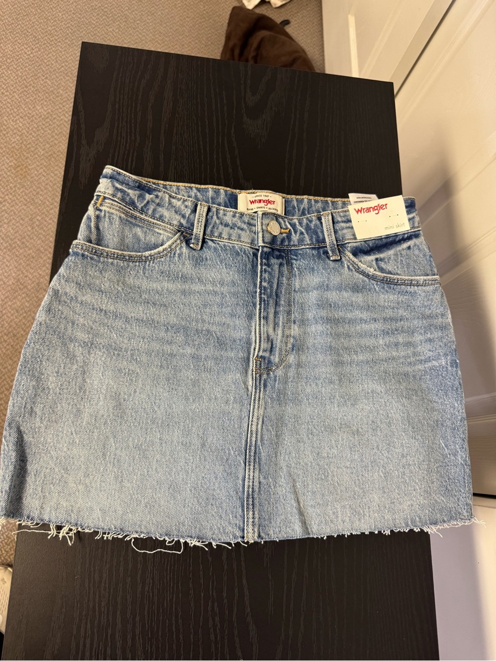 NET Cute Wrangler Washed Blue Denim Mini Skirt